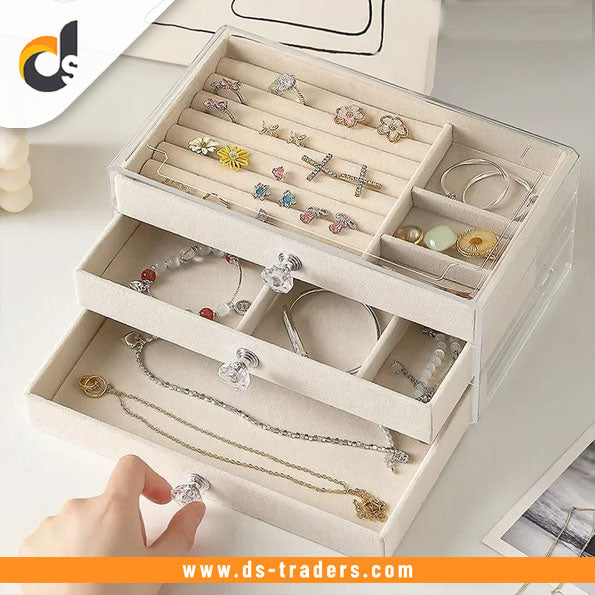 3-Tier Transparent Jewelry Case