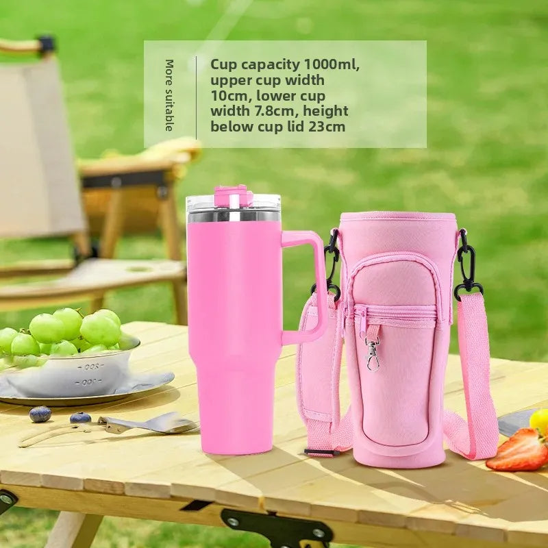 Water Bottle Carrier Bag with Zipper Pocket