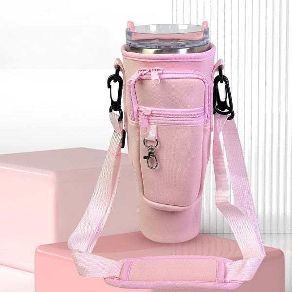 Water Bottle Carrier Bag with Zipper Pocket
