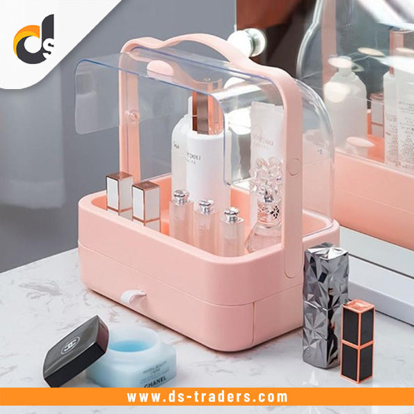 Premium Makeup Organizer with Double Side Glass Slide