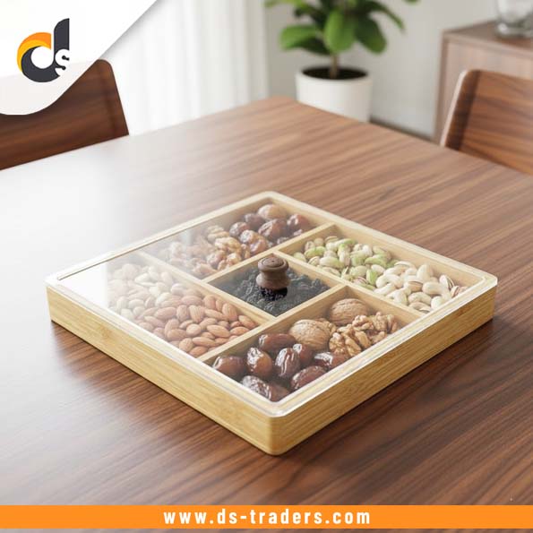 Wooden Square Serving Dry Fruits Tray