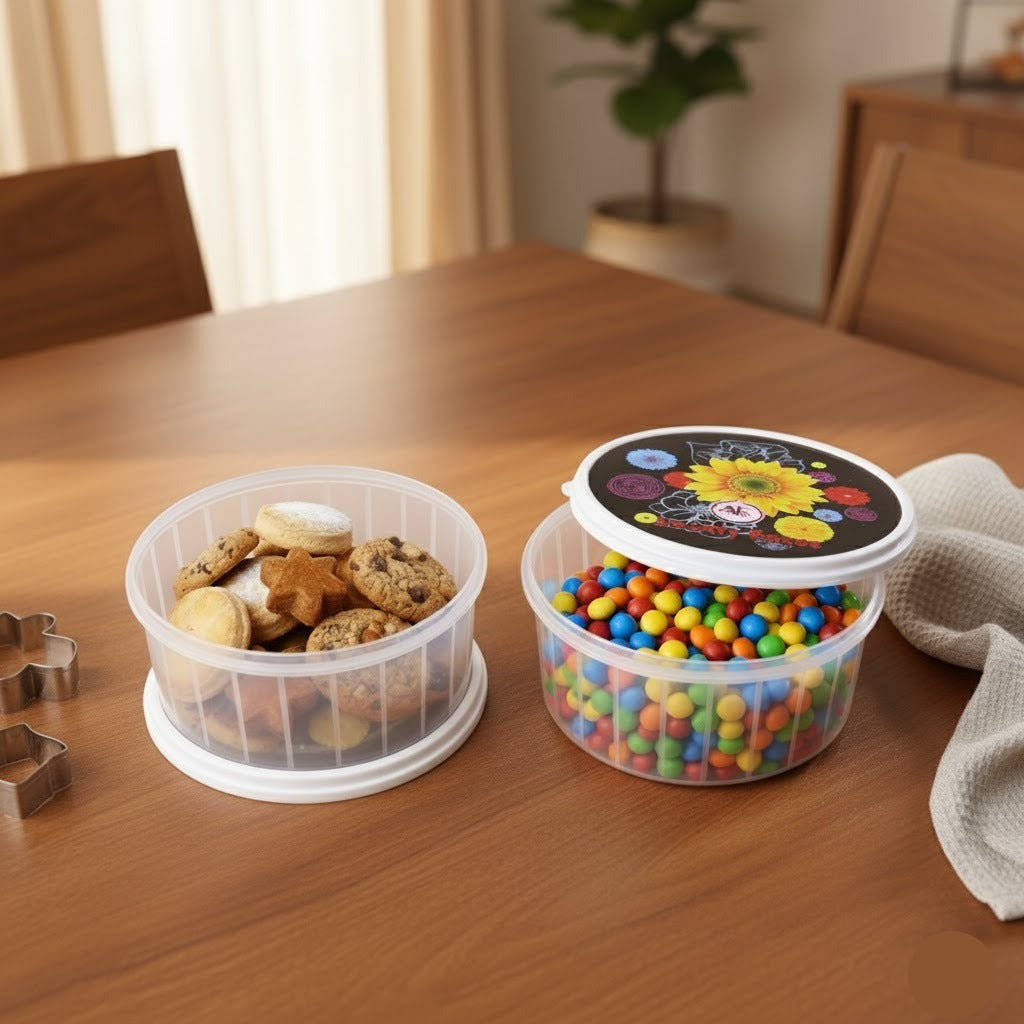 2PCs Round Food Storage Container
