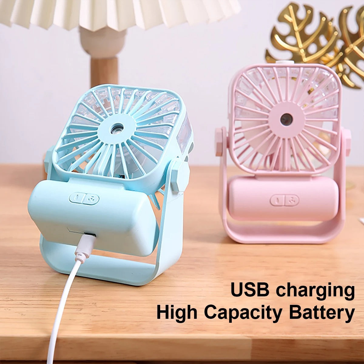 USB Rechargeable Handheld Humidifier Fan