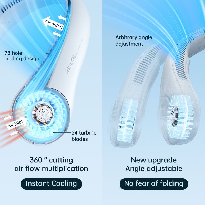 USB Rechargeable Portable Bladeless Neck Fan.